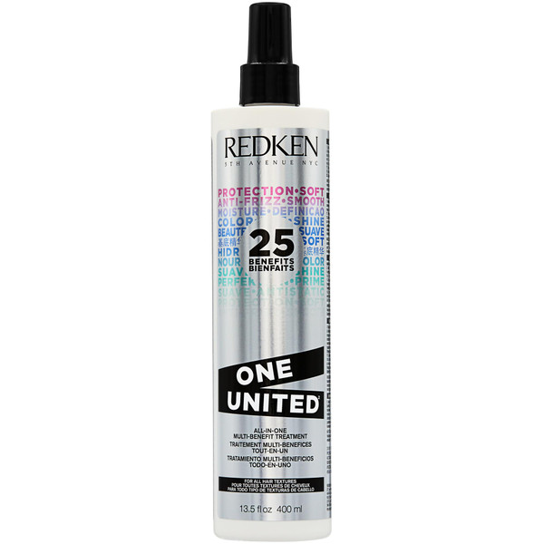 Redken One United Leave In Conditioner Spray - Multi-Benefit Leave In Treatment For All Hair Types, Heat Protectant & Detangler Spray, Paraben Free