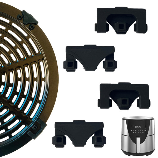 ALJ Air Fryer Silicone Rubber Bumpers for Round Bella Pro Series 8QT Air Fryer Crisper Plate, 4PCS Upgraded Air Fryer Rubber Tabs Pads Pieces Tips Stoppers Spacers Attachments for Bella Air Fryers