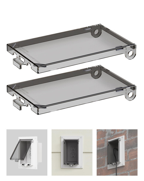 Type 3r Enclosure Cover, DBVC-1 Outdoor Outlet Cover for Wet Locations 1-Gang (Vertical), Electrical Box Replacement Cover for DBVR1C/DBVS1C/DBVM1C/60VC in Box Electrical Outlet Box - Clear(2-Pack)