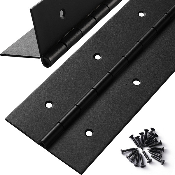 Heavy Duty Piano Hinge 16 Inch x 3 Inch Width, True 0.060'' Thick Stainless Steel Black Piano Hinge for Heavy Duty Cabinet, Door, Toolbox, Wooden Box, Metal Plate, Furniture, Industrial Project