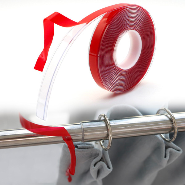 LUTQ 26 Ft Curtain Rod Tape - Smooth and Silent Curtain Rod Sliding Accessories for Drapery Curtain Rings - Hard Surface - Wide - Make Curtains Slide Easier