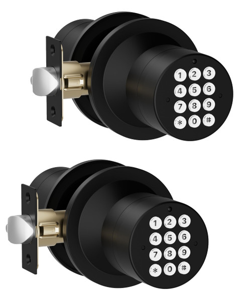 HIDALIFE Door Knob with Keypad, Door Knob with Lock, Keyless Entry Door Lock with Code for Front Door Garage Home Apartment, Matte Black 2Pack