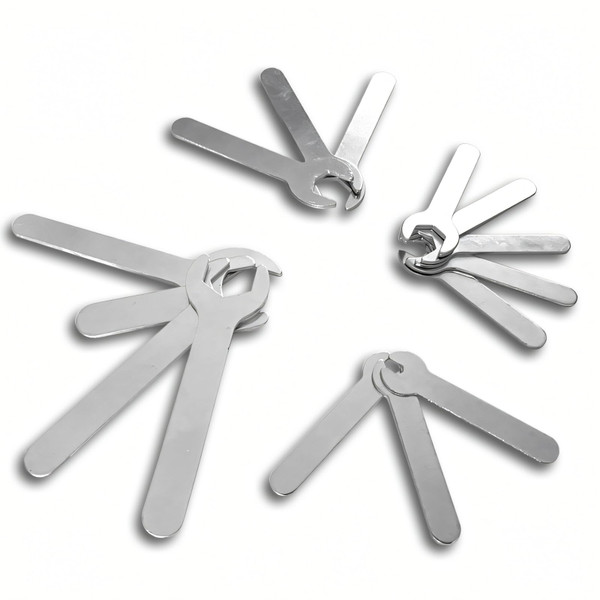 Singzhu U15 PCS Ultra Thin Galvanizing Wrench Set - Open-End Mini Wrench Set, Ultra Light, Metric Size 4mm-24mm