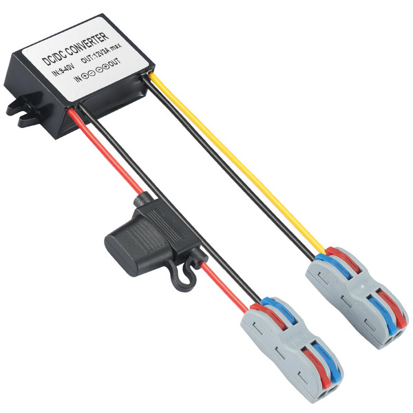 Mzhou 9-40V to 12V 3A Power Converter - Waterproof 36W Voltage Transformer for Truck/RV, CCTV Systems (CE Certified)