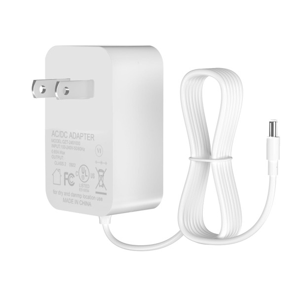 AC Power Cord for BCHARYA,Pet Zone,Meowant,PetSnowy Popur Self Cleaning Cat Litter Box Charger Replacement for BCHARYA Automatic Self-Cleaning Power Adapter ETL Listed (White)