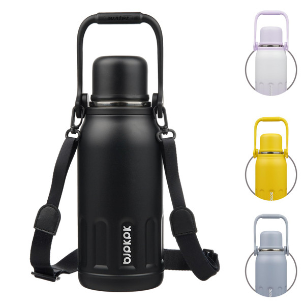 BJPKPK Stainless Steel Insulated Bottle with Handle & Strap, 40oz
