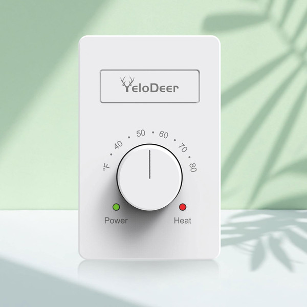 YeloDeer 110V-265V 4-Wire Manual Electric Baseboard Heater Thermostat