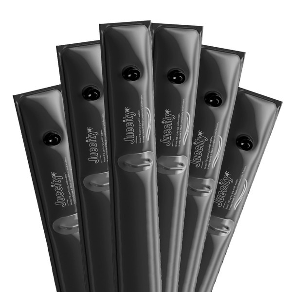 Juecity Pool Cover Water Bags, 6 Pack 8FT Water Tube for Swimming Pool, Water Weights for Pool Cover, Black Pool Water Tubes with Handle, 28 Gauge（0.42mm）