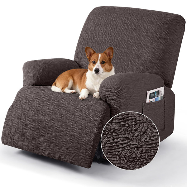 Timeles Recliner Covers Washable, Stretch Chair Slipcovers, Coffee