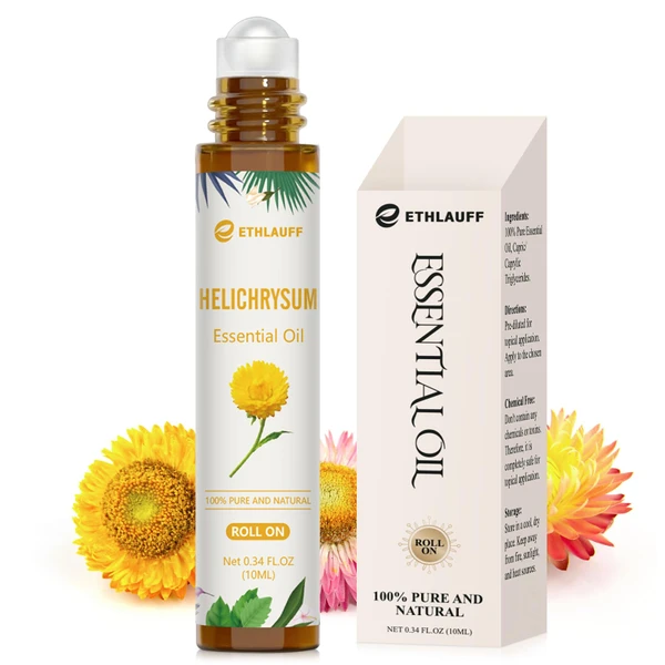 Helichrysum Essential Oil Roll On, 100% Pure Aromatherapy for Skin Vitality & Anti-Aging,Aromatherapy, Skin Care, Happy, Stress Relief