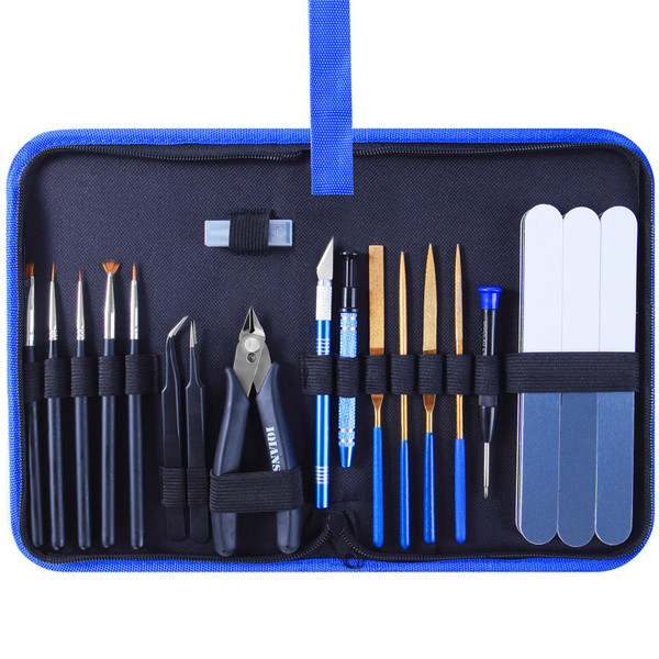 IQIANS 25 PCS Gundam Model Tools Kit Hobby Building Tools Set with Storage Bag, Nippers, Paint Brush for Gunpla Car Airplane Model Repairing & Fixing