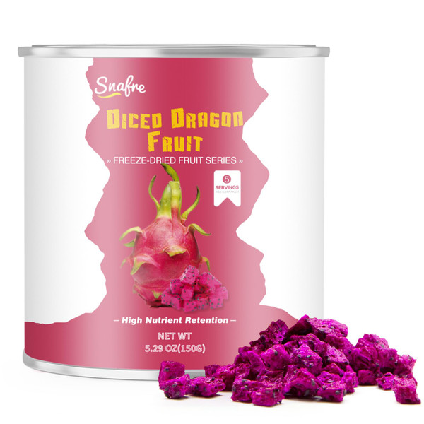 Freeze Dried Dragon Fruit, Freeze Dried Fruit, 150G/5.3OZ No Sugar Added
