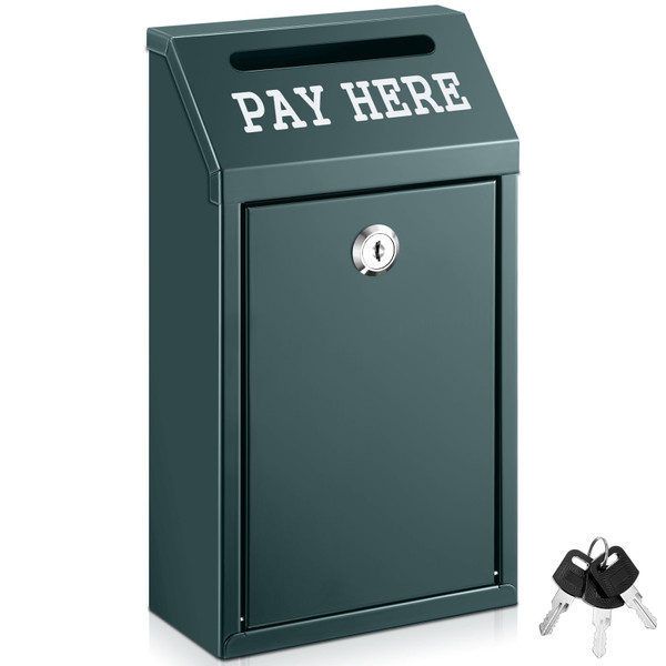 Yaocom Metal Money Cash Box,Dark Green,10.2 X 5.7 X 2.8 Inch