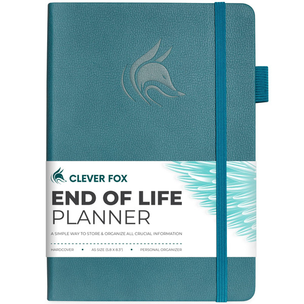 Clever Fox End of Life Planner, When I Die Organizer 5.8”x8.3” Dark Teal