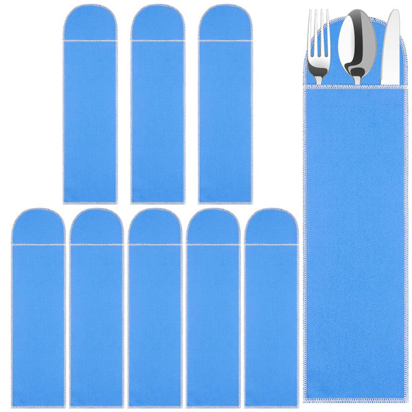 Weewooday 8 Pcs Silver Storage Bags Anti Tarnish Sterling Silverware Sleeve