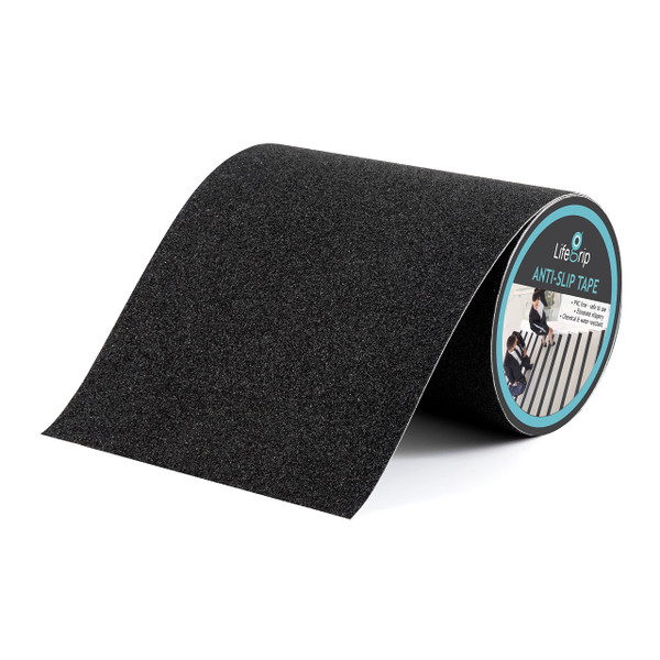 LifeGrip Stay on Track Anti Slip Traction Tape, 8 Inch x 30 Foot - Best Grip, Friction, Abrasive Adhesive for Stairs, Tread Step, Indoor, Outdoor (8" X 30')