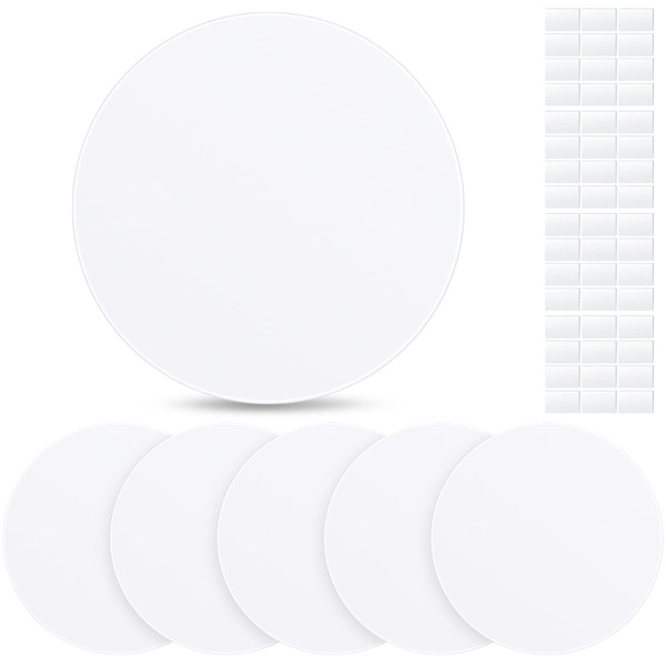 Sosation 6pcs Ceiling Cover Plate Wall Hole Cover 48pcs Tape, White, 7 in