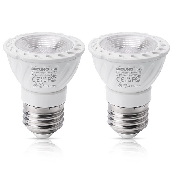 DiCUNO ProOE PAR16 LED Bulb 5W, 3000K Warm White, High CRI 98 400LM, 2-Pack