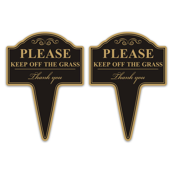 Keep Off the Grass Sign, Yuntarda 2-Pack 10”x14” Stay Off Grass for Yard with Stake Double Sided No Poop Dog Sign for Lawn Easy Install for Outdoor Use