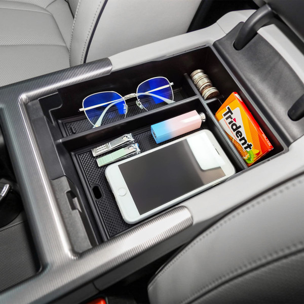 TACORBO Center Console Organizer Compatible with Hyundai Palisade 2023 2024 2025 Accessories, Armrest Insert Tray, ABS Black Glove Box Secondary Storage(No Fit Palisade 2020-22), Black