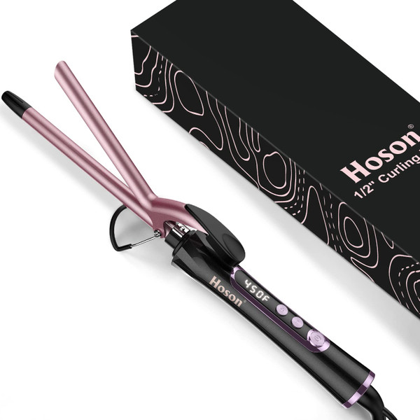 1/2 inch Thin Curling Iron for Short Hair,Small Tight Curls,Rose Gold