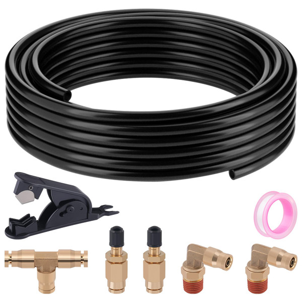 Taiidaues 30FT 1/4" DOT Air Bag Suspension Hose Kit with Brass DOT Fittings
