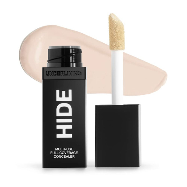 HIDE Liquid Concealer, Medium to Full Coverage Concealer for Blemishes, Under Eye Dark Circles & Scars, Oil Free Concealer, Natural Beige (See Shade Finder), 0.5 fl oz