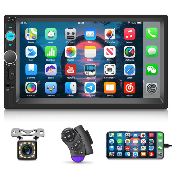 Double Din Car Stereo 7 inch Touch Screen 2 Din Bluetooth Radio