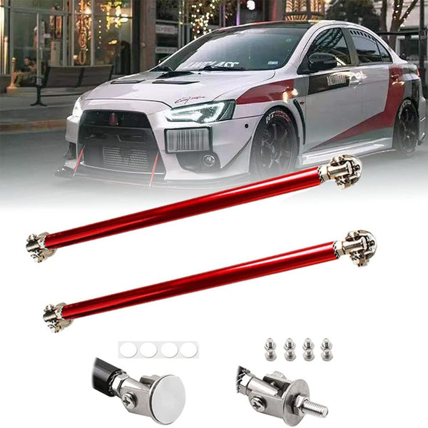 EOHMAK 2PCS Front Bumper Lip Splitter Strut Rod Tie Bars Support Rod