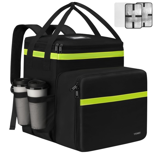 Ytonet Food Delivery Backpack with Cup Holder, Large Insulated Delivery Bag