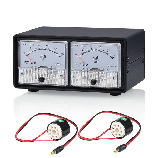 Nobsound 8-Pin Dual Bias Current Probes Tester Meter for EL34 KT88 6L6 6V6 6550 Vacuum Tube Amp Amplifier (2*Meter + 2*CT1-C, Cathode Current PRO Version)
