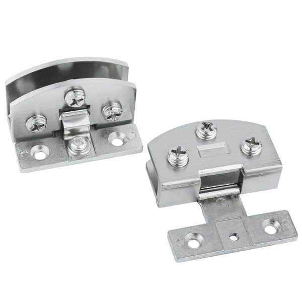 Cabinet Glass Door Hinge,2 Pcs 90 Degrees Frameless Glass Door Hinge for Cupboard Display Clip Showcase Wine Cabinet Clamp Gate Silver