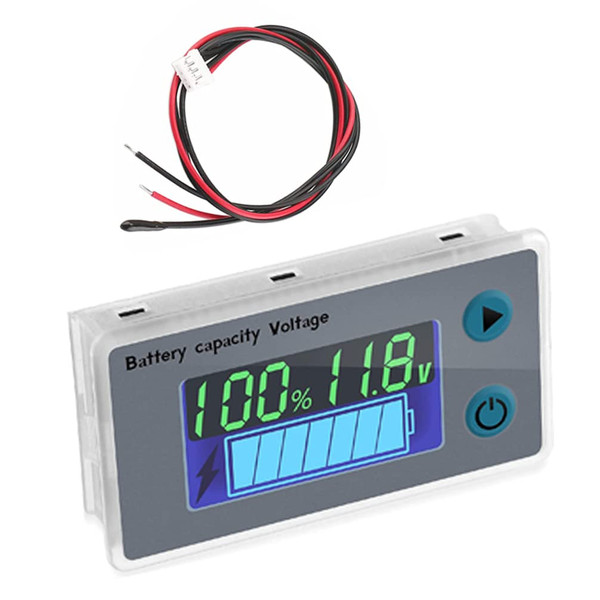 Golf Cart Battery Meter - 10-100V Digital Battery Capacity Voltmeter Tester with 12V Alarm