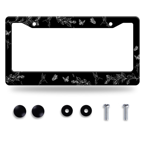 Hummingbird License Plate Frame Stainless Steel Holder12 x 6 Inch