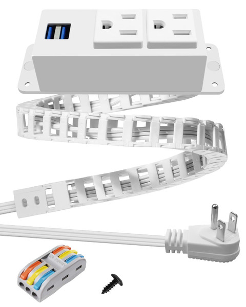 in Drawer Outlet Kit, 2 AC & 2 USB-A Ports, Compact Drawer Charging Station