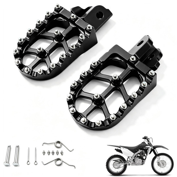 Adsspro Motorcycle CNC Foot Pegs Foot Pedals Rests Footpegs For CRF110F CRF 110 F CRF110 2013-2024 CRF125F CRF 125 F CRF125 125F 2014-2024 Dirt Pit Bike (Black)
