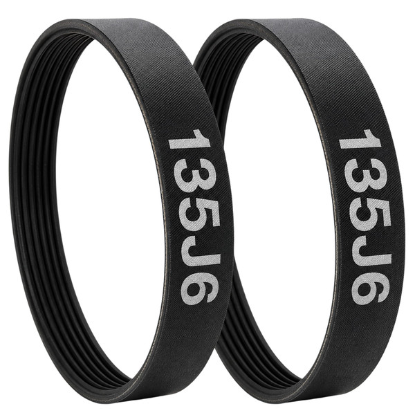 2-Pack 135J6 Planer Drive Belt for Ryobi AP10 AP-12 Delta 22-540