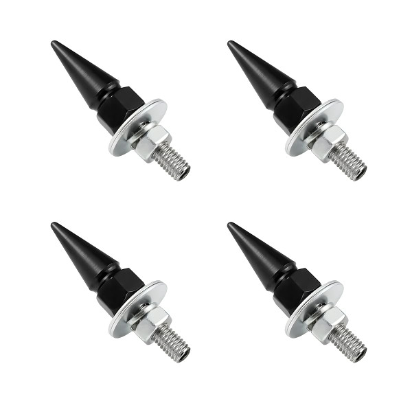 SHMZK 4 PCS Spikes License Plate Screws for Car, Anti Theft Spike Shape Aluminum Car Plate Frame Fastenings Bolt, Cool Licence Plate Screw Set for Car Truck Motorcycle, Car Accessories (Black)