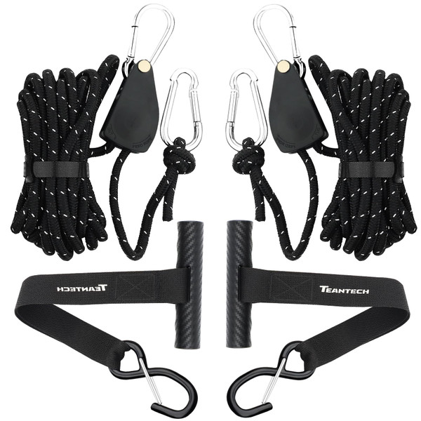 Kayak Tie Down Straps Kit – Bow & Stern Loops, Heavy Duty Ratchet Straps