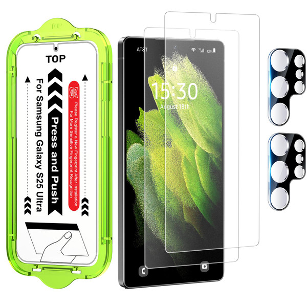 Esanik for S25 Ultra Anti Reflective Screen Protector, Anti-Glare & Fingerprint Unlock Compatible, Matte PET Film [Non-Glass], Auto-alignment Frame, Anti-Fingerprint, Smooth as Silk, 2+2 Pack