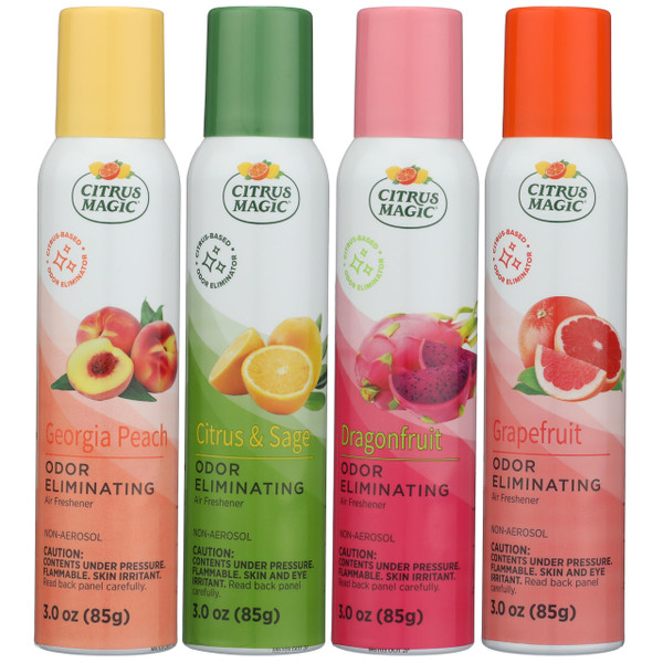 Citrus Magic Air Freshener Spray, Assorted Fragrances, 3 Ounce, Pack of 4