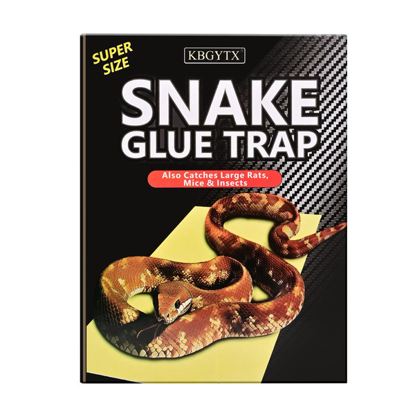 4 Pack 10" x 16" Large Snake Glue Traps with Enhanced Stickiness, Snake Rat Sticky Pad Board for House Indoor Outdoor, Sticky Glue Traps for Snakes, Mice, Rats, Easy to Set