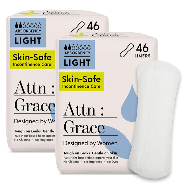 Attn: Grace Panty Liners for Women - Plant-Based Bladder Leakage, 92 Count