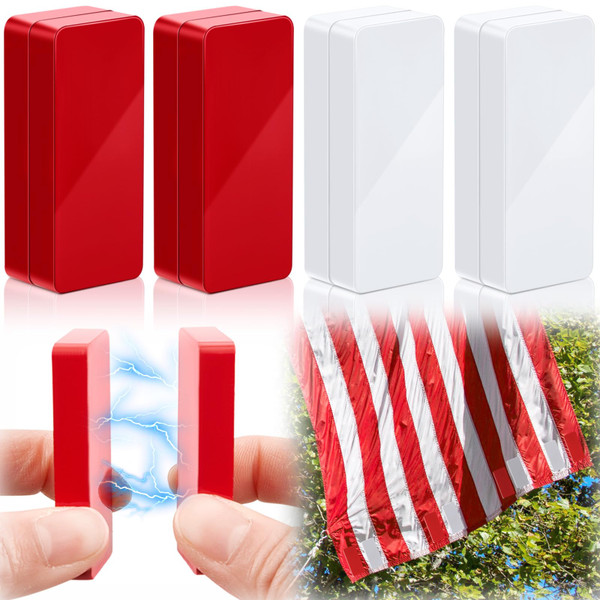 Copkim 8 Pcs Magnetic Flag Weights for Outdoor, Red, White