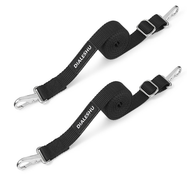 DIALESHU 2PCS Adjustable Bimini Top Straps, Pontoon Canopy Replacement Sturdy Nylon Straps with Heavy Duty Double Snap Hook, 41-74 Inches, Bimini Top Hardware