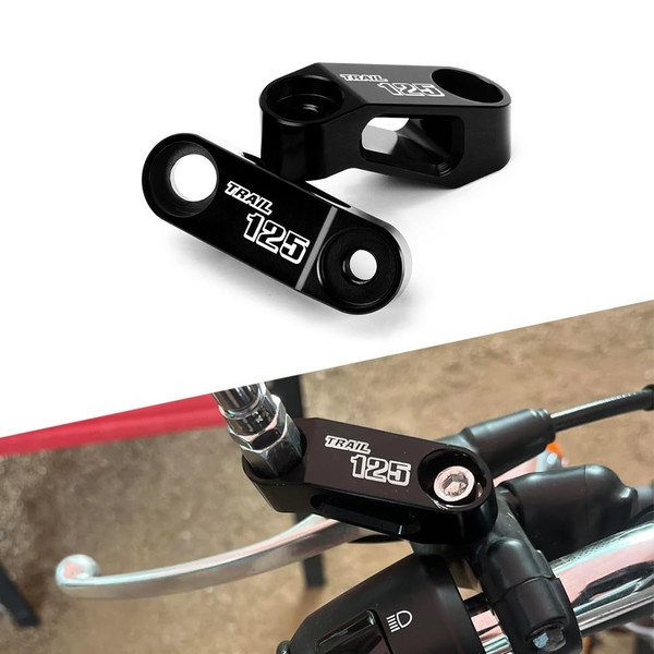 Modeer Compatible with Trail 125 Any year Motorcycle Rearview Mirror Risers Extenders ct125 trail ct125 hunter cub trail 125 Accessories (black)