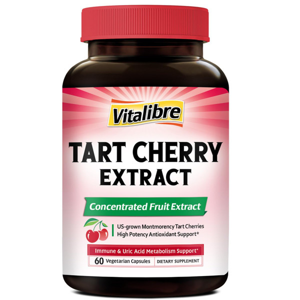 Vitalibre Tart Cherry Capsules, 500 mg Tart Cherry Extract Per Capsule