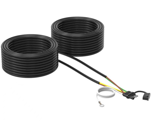 4 Pin 5 Wire Trailer Wiring Harness Kit, Malictele 50FT 16AWG Core with Jacketed Cable Trailer Light Kit 4 Way Flat 5 Wire Trailer Plug for Rewiring Both-Side Taillights on Trailers RVs and Boats