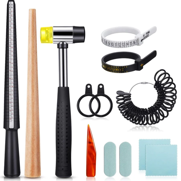 Weewooday 11 Pcs Ring Mandrel Set, Ring Sizer Gauge, Size 1-13,Black
