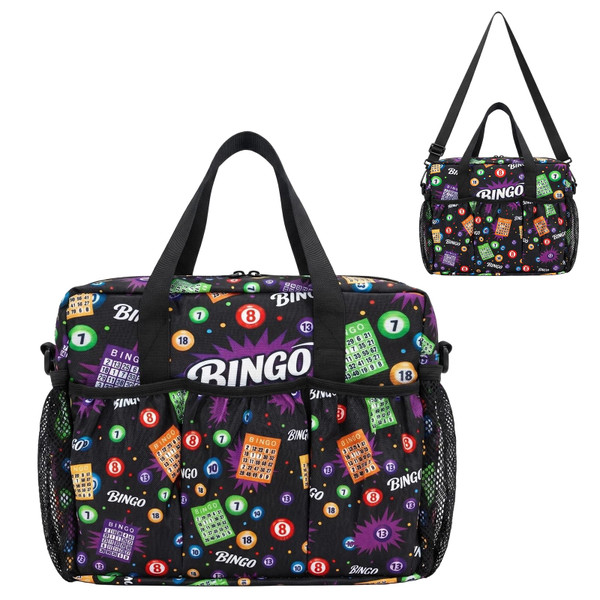 Large Bingo Bags with Pockets on Clearance, Waterproof Oxford Bingo Bag